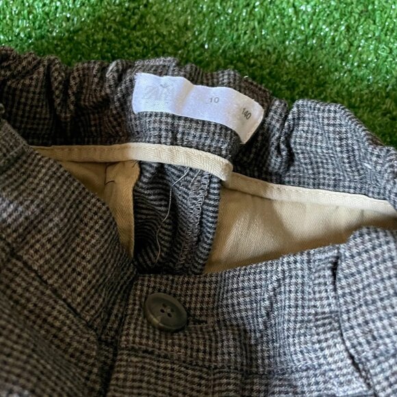 Zara Kids Adjustable Waist Pockets Brown Pleated Chino Cutoffs Shorts Size 10 - Picture 7 of 14